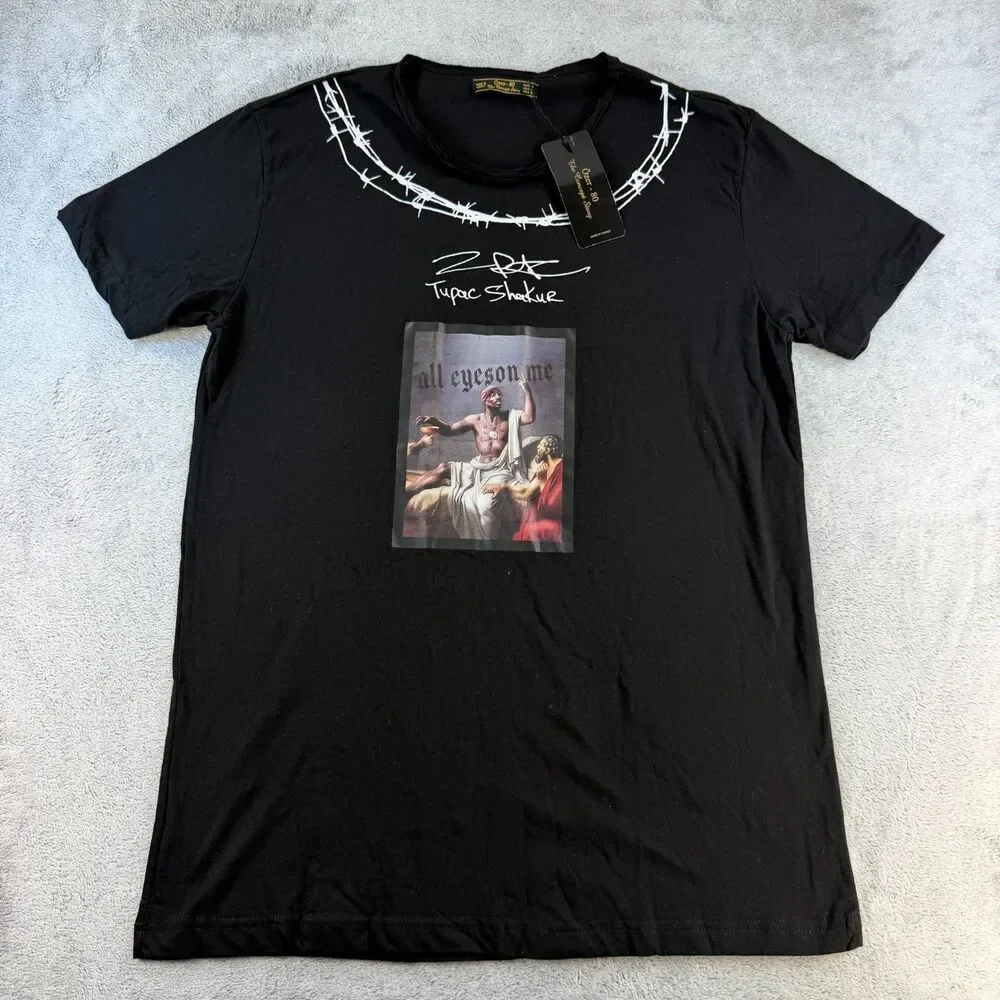 NWT Tupac All Eyez on Me Graphic T-Shirt Black Streetwear Tee Size S